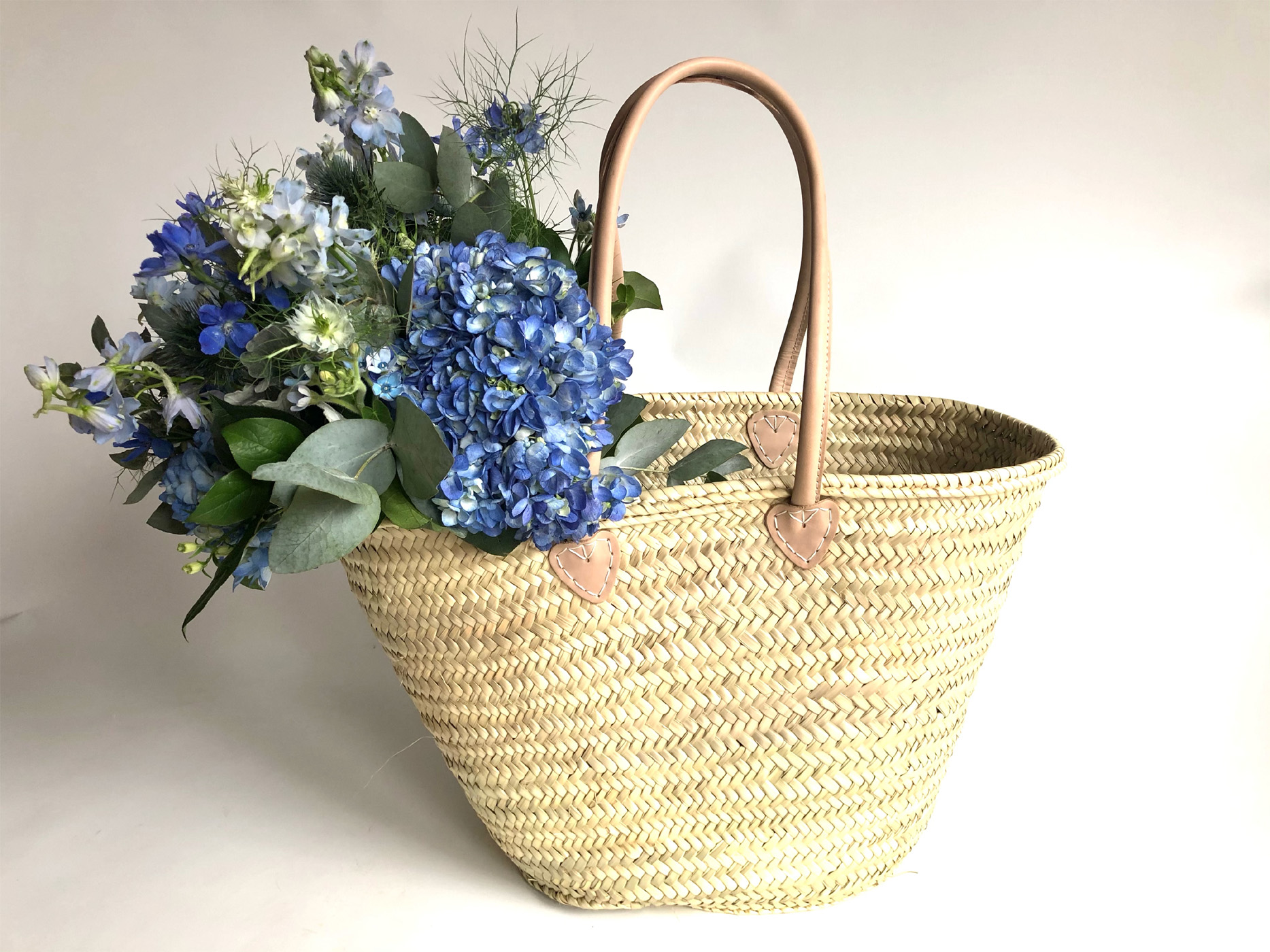 Market Tote with Denim Blue Flower Bundle