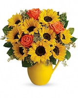Teleflora's Sunny Day Pitcher of Sunflowers