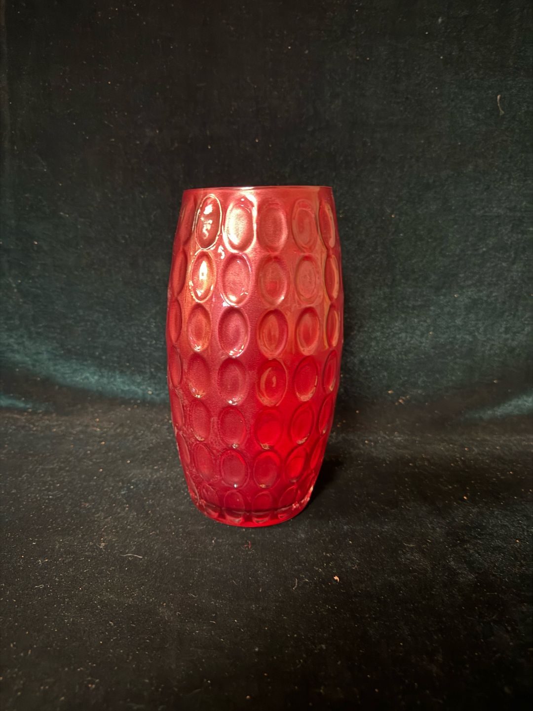 tall red vase 