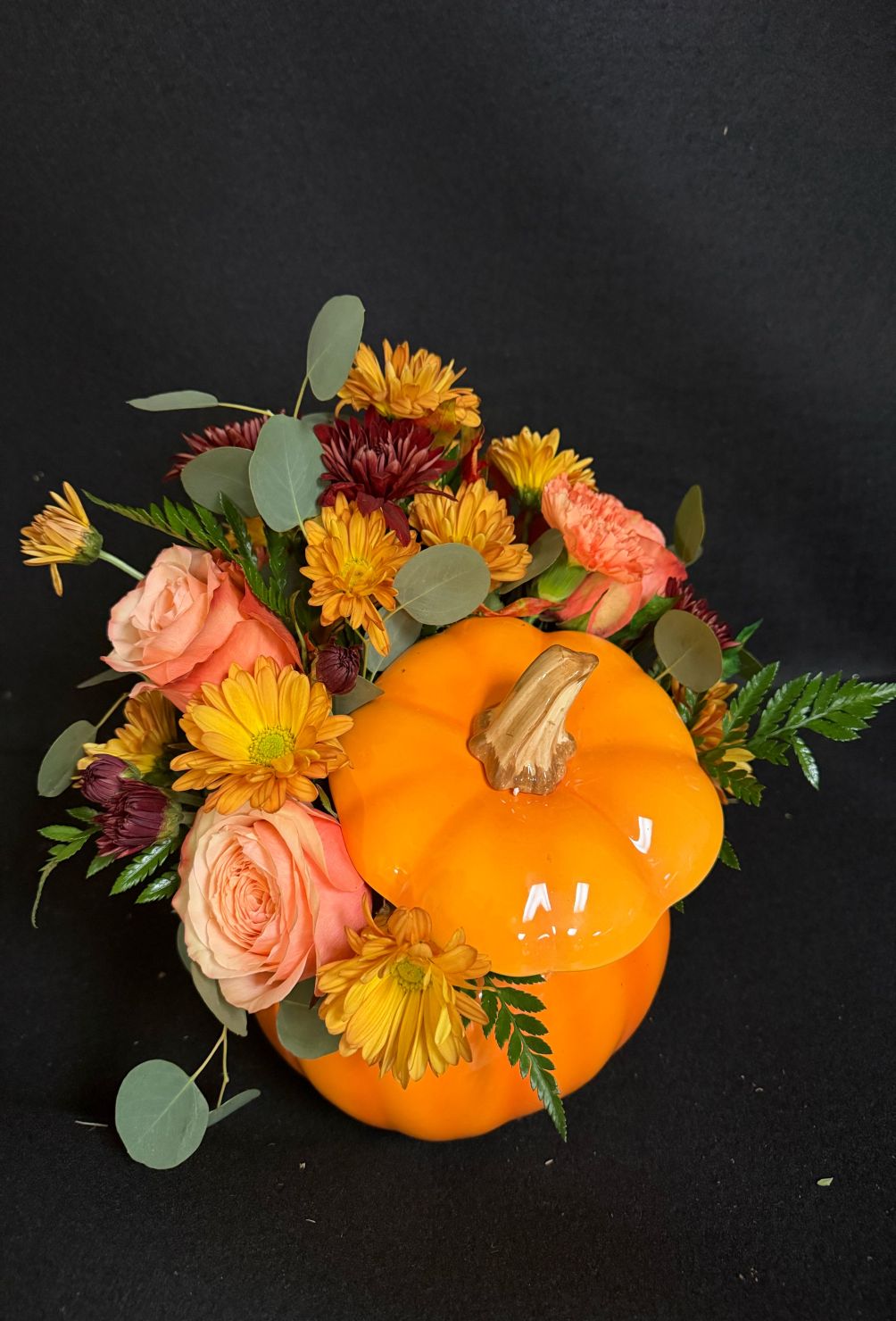pumpkin vased arrangement 