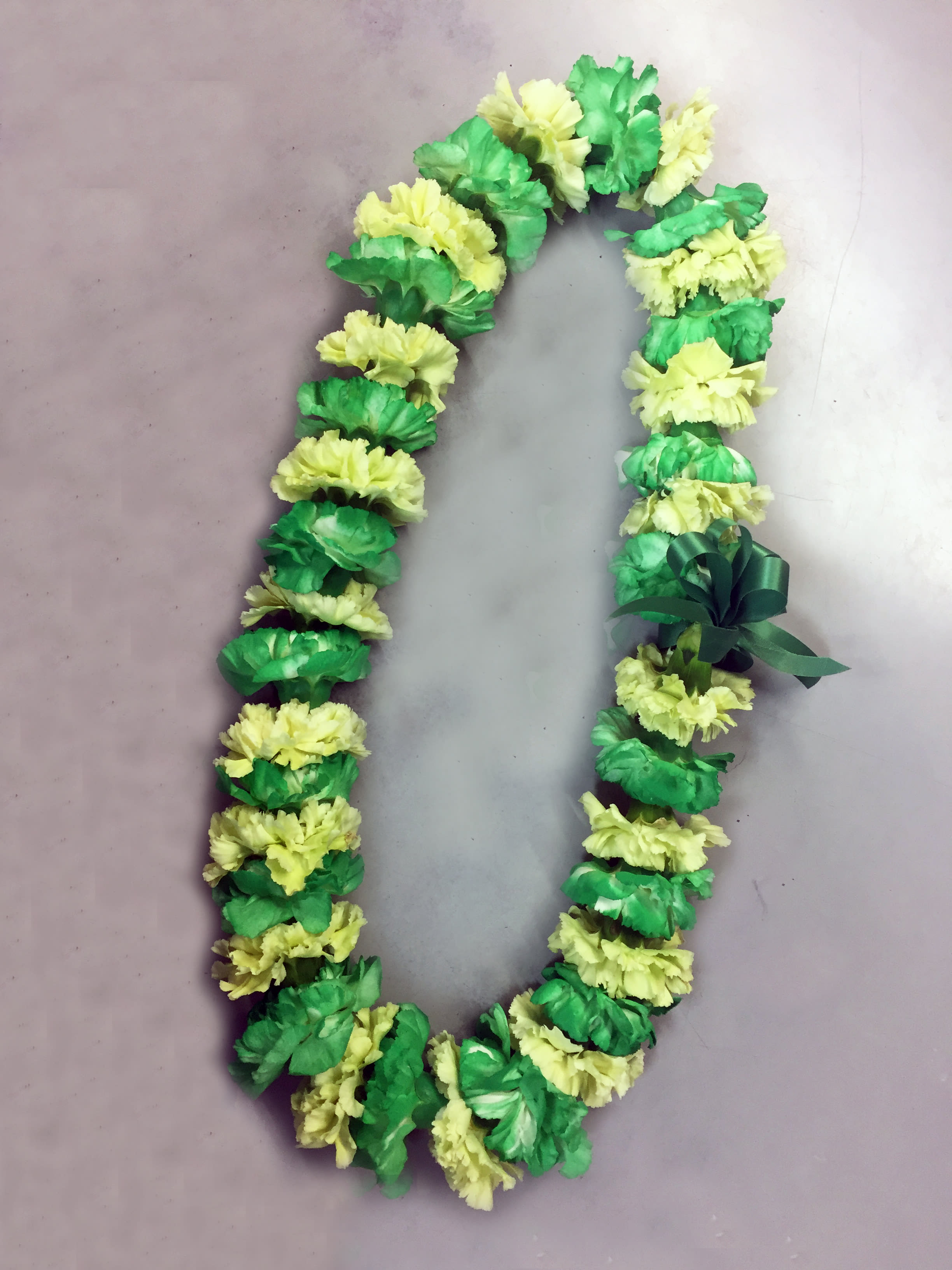 Lime green & Green Carnation Lei