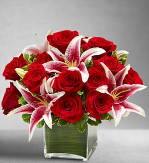 Red Rose & Lily Bouquet