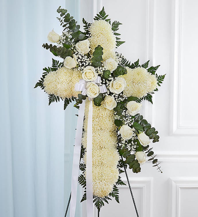 Peace & Prayers™ White Standing Cross