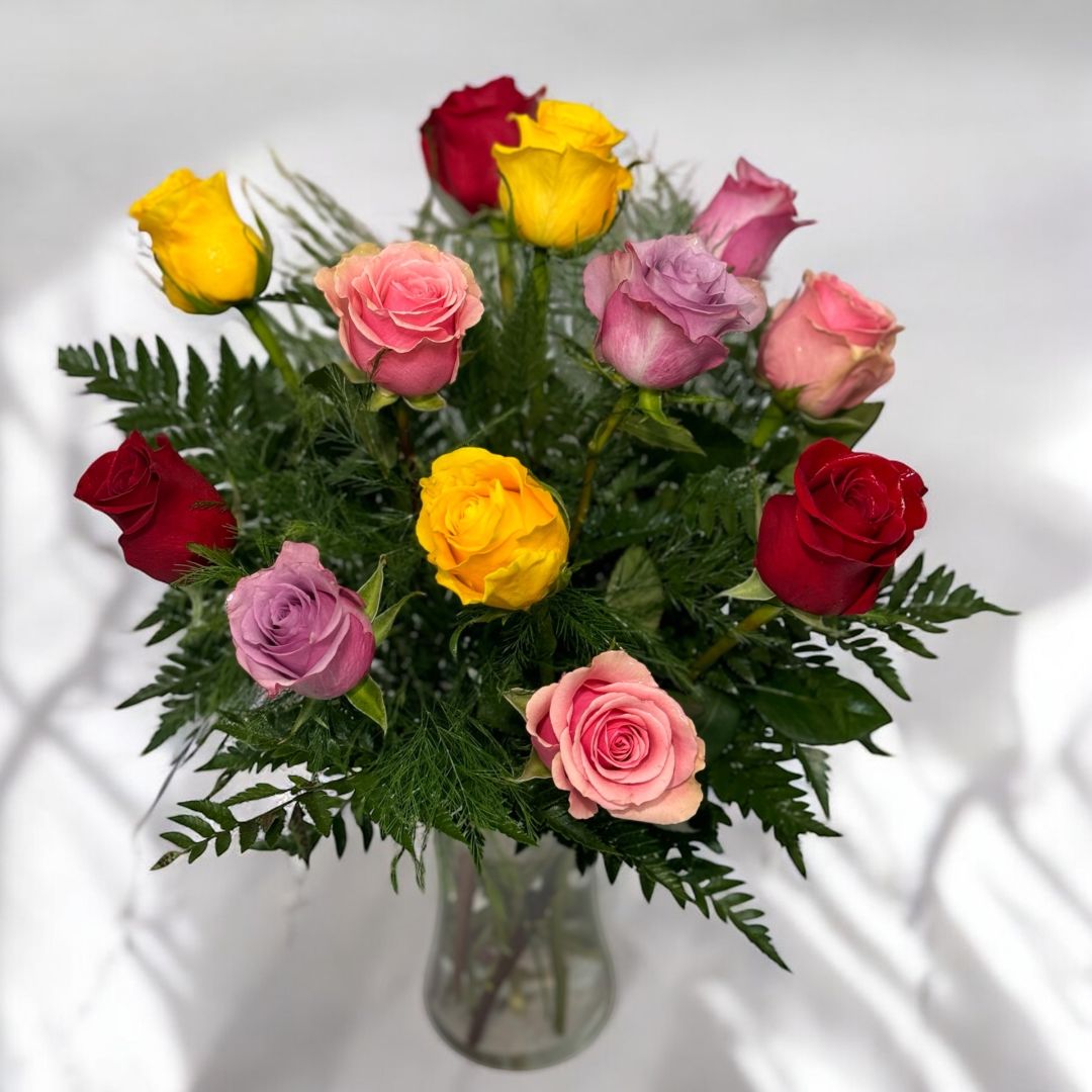 One Dozen Mixed Roses