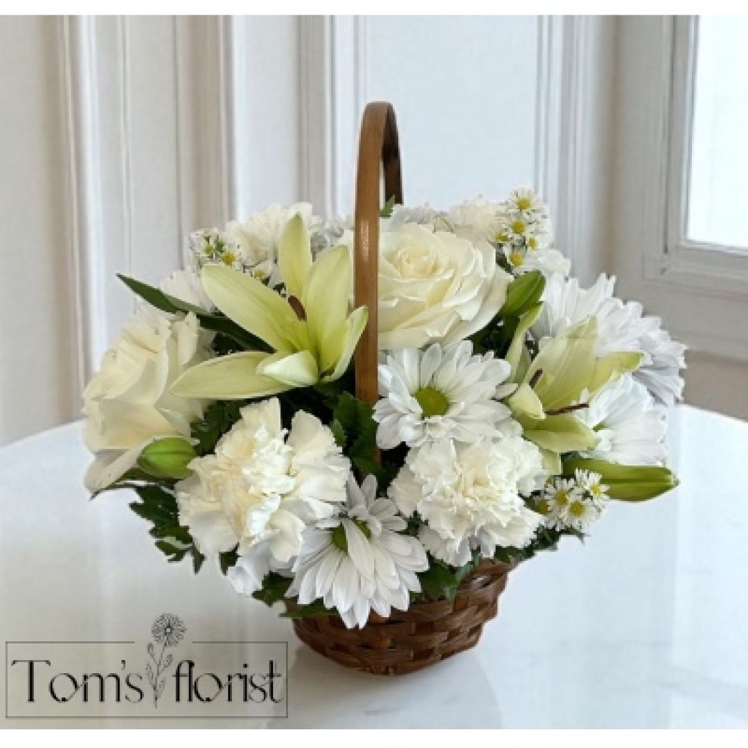 Loving Memory Basket White 