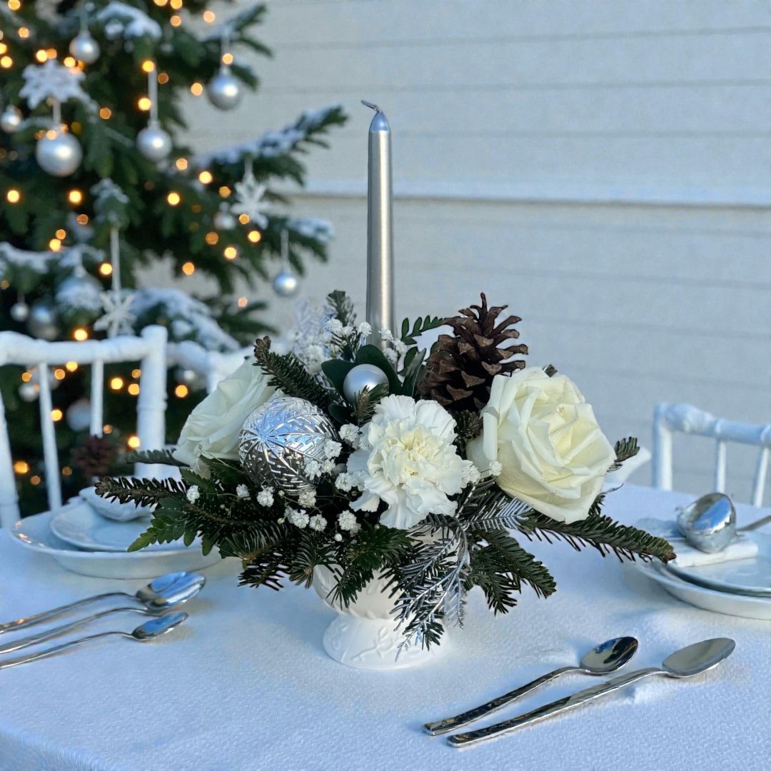 Winter Snow Petite Centerpiece 