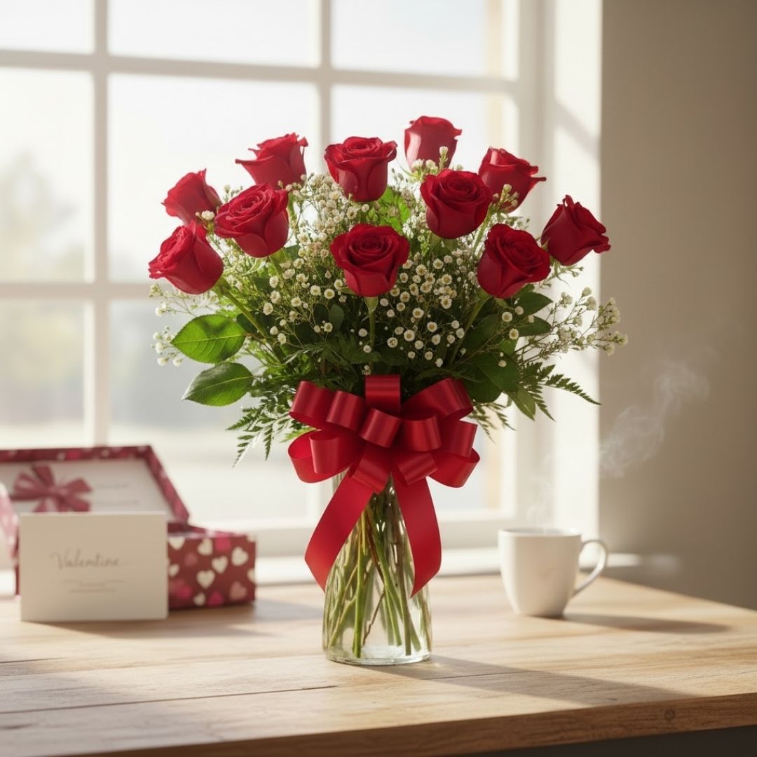 Premium One Dozen Red Roses