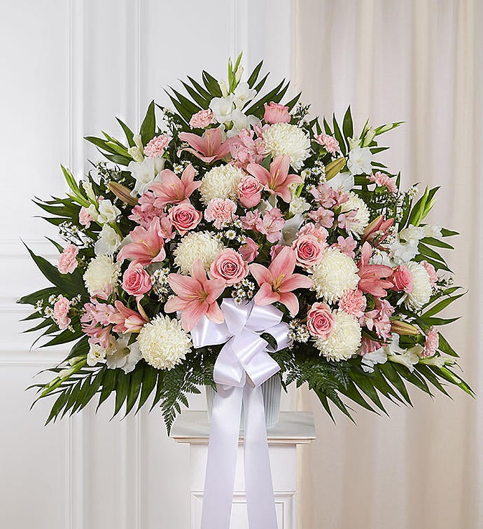 Heartfelt Sympathies™ Standing Basket- Pink &White