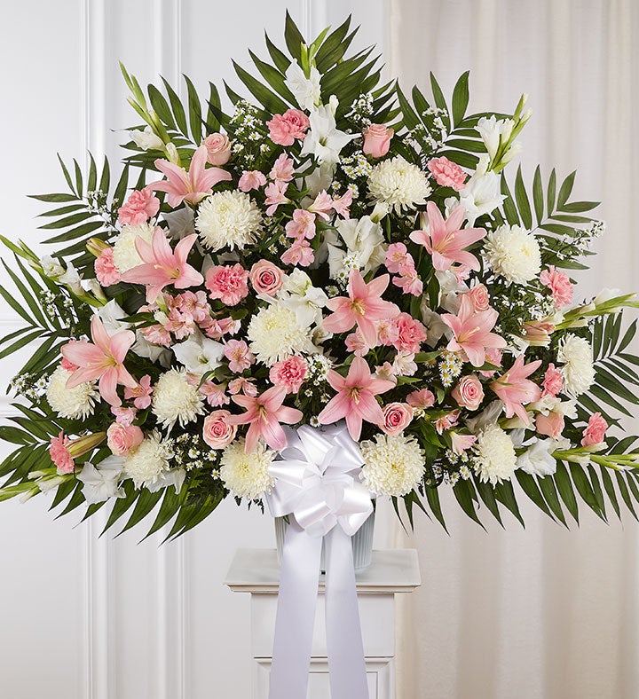 Heartfelt Sympathies™ Standing Basket- Pink &White
