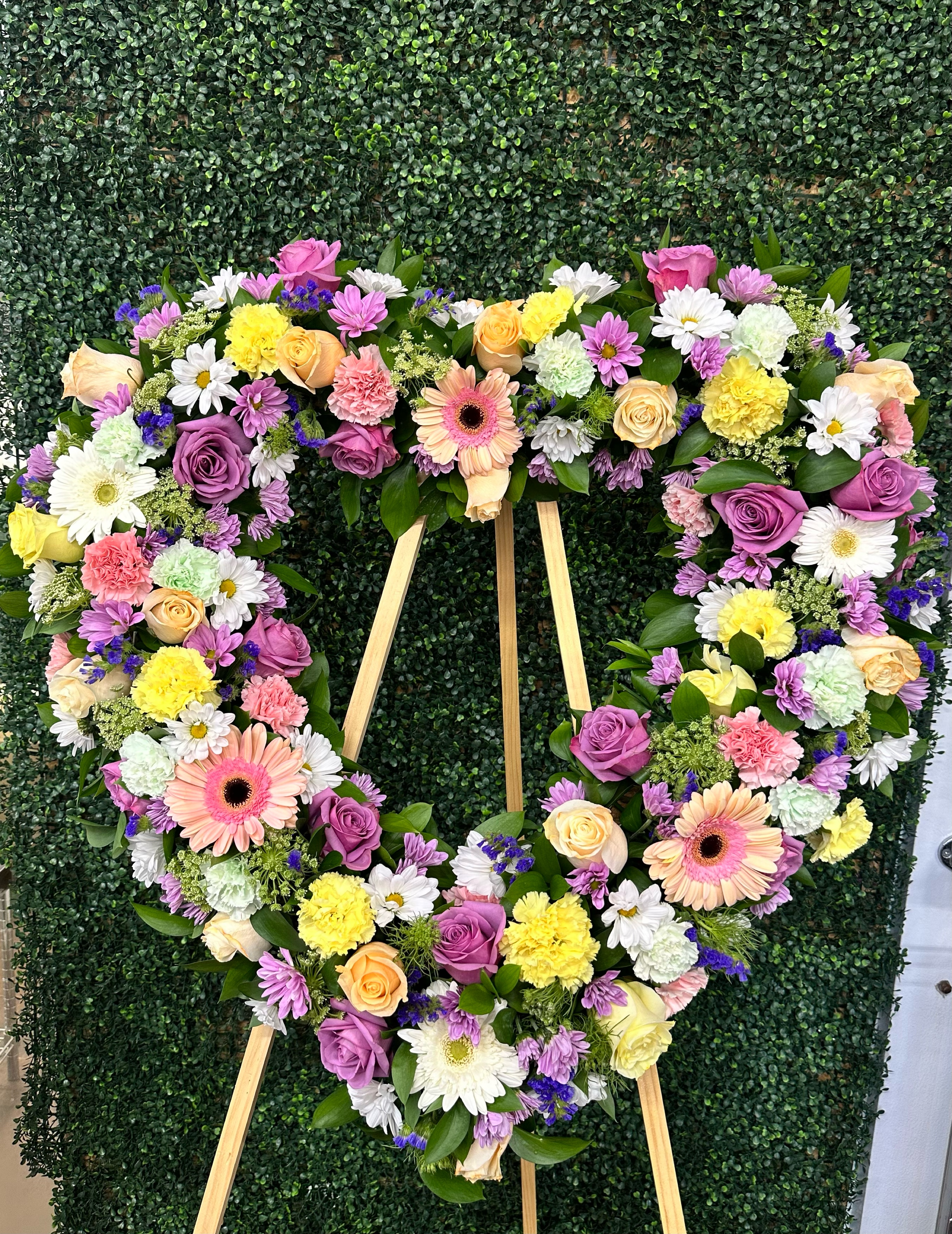 Always Remember Floral Heart Tribute- Pastel
