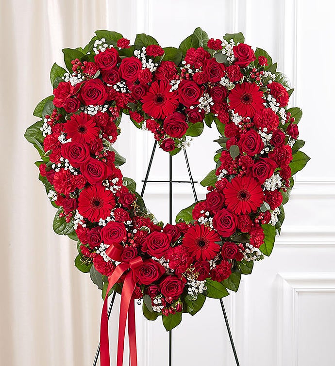 Always Remember™ Floral Heart Tribute- Red
