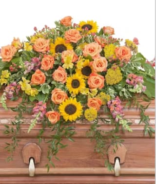 HEAVEN'S SUNSET CASKET SPRAY