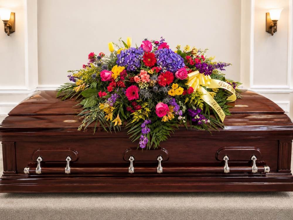 Rainbow of Memories Casket Spray 