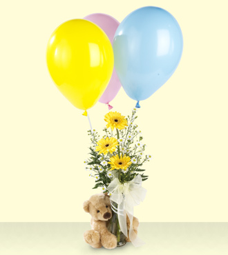 Jacques Flower Shop - Manchester FTD Welcome Bear Bouquet
