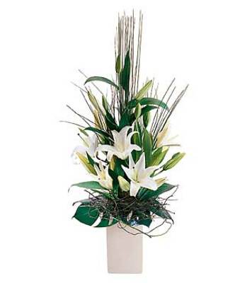 Jacques Flower Shop - Manchester JQ Arrangement of White Lilies