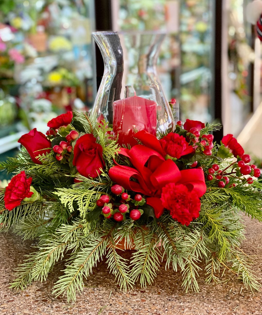 Christmas Hurricane Centerpiece 