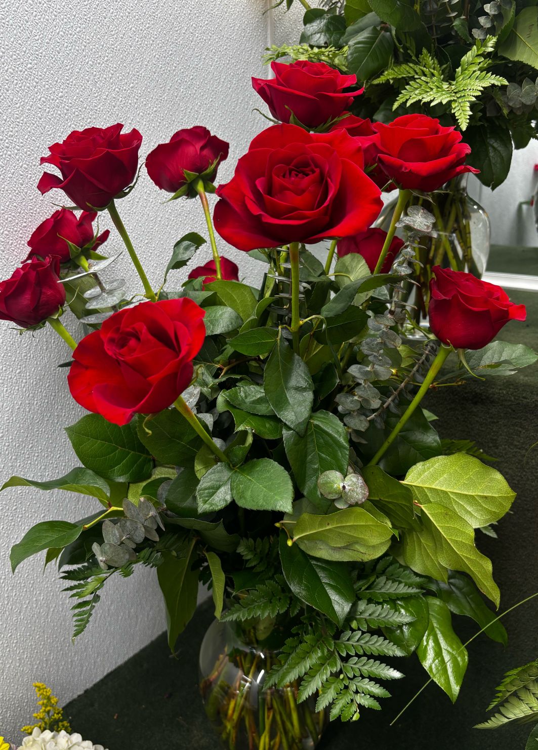Dozen Red roses IN THE COOLER