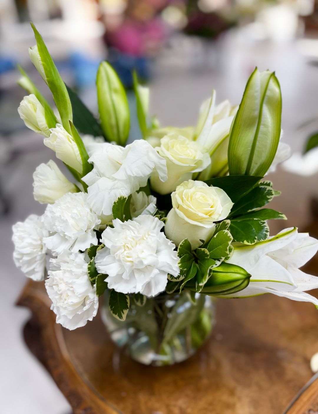 Bless You Bouquet – Elegant White Flower Arrangement with Same-Day Las V