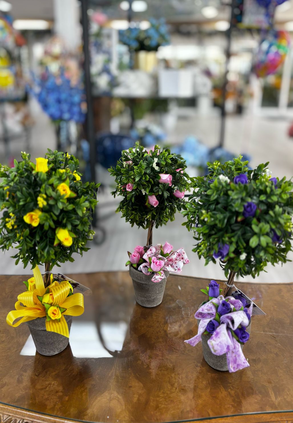 Silk Rose Tree Topiary  