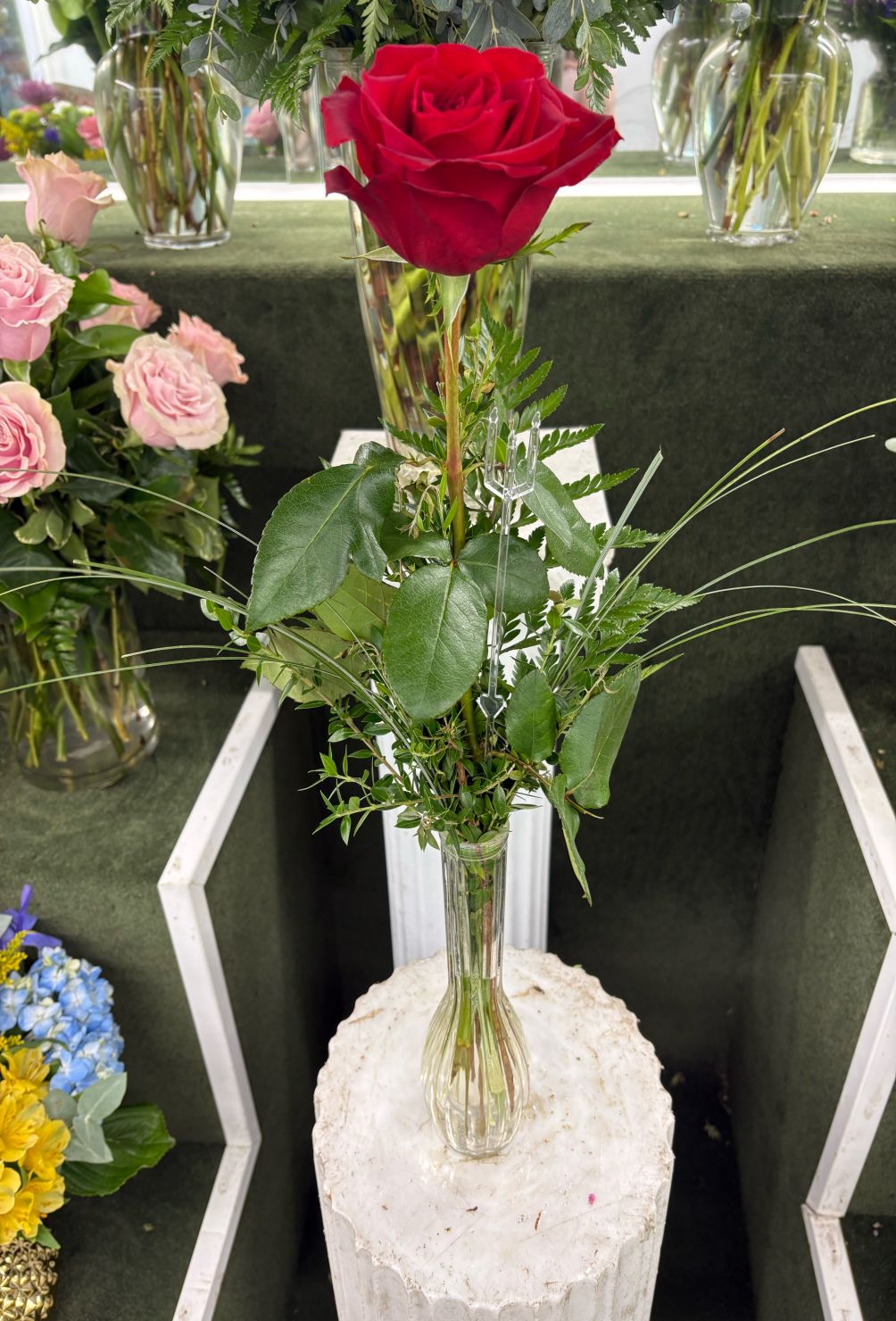 Single Rose Budvase IN THE COOLER 