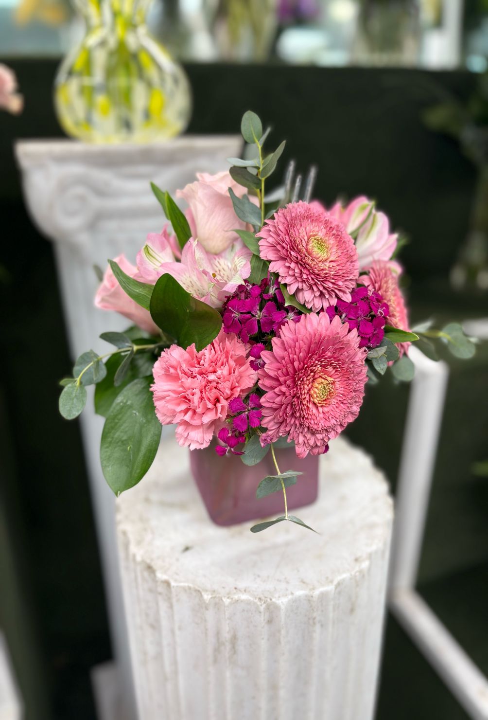 Small Pink Cube Arrangement IN THE COOLER 