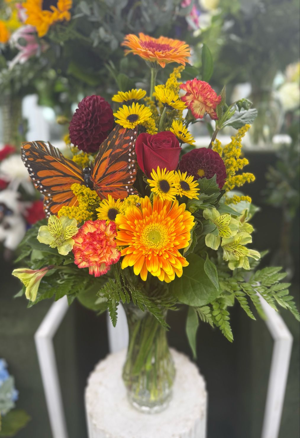 ORANGE AND RED BUTTERFLY ARRANGEMENT 