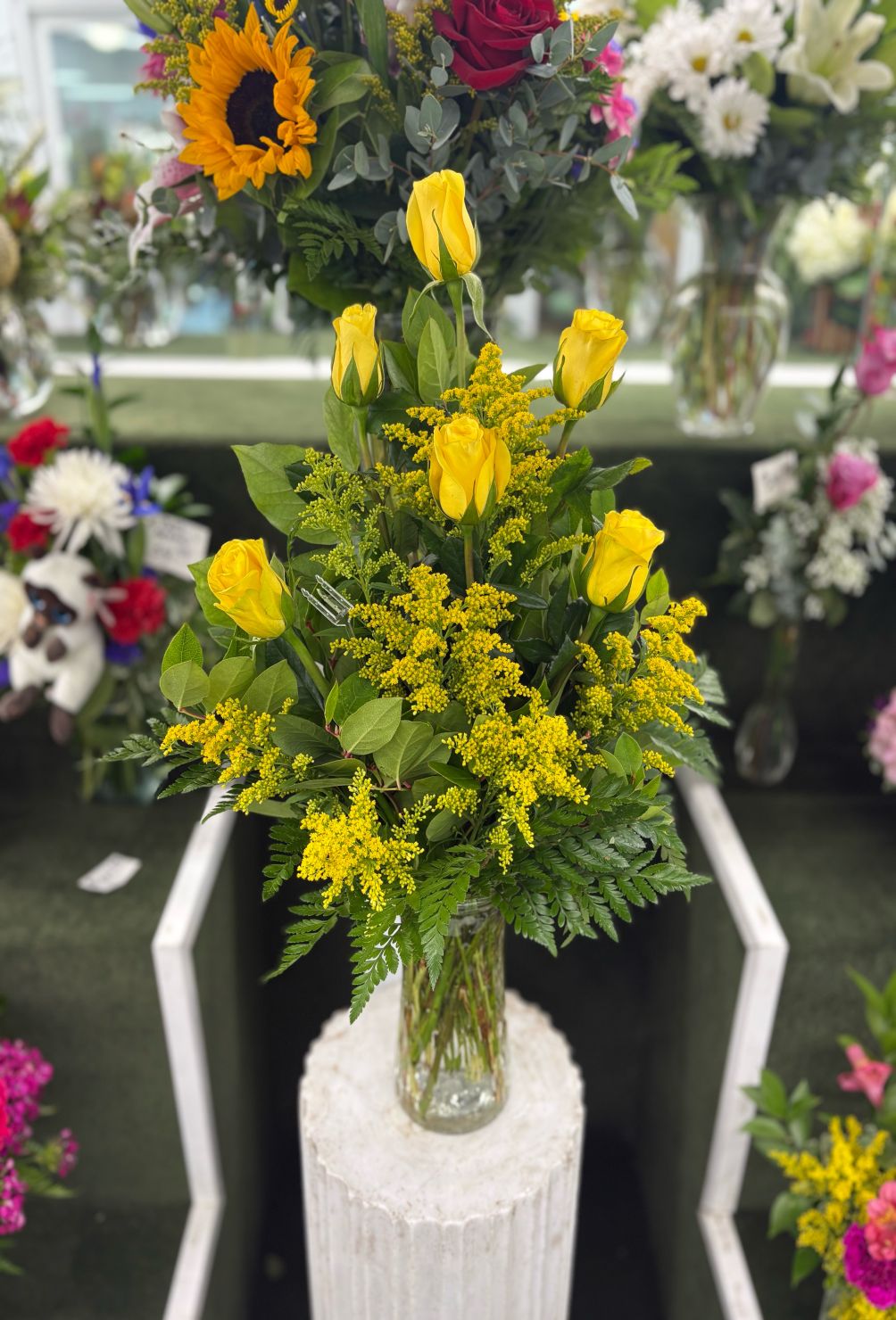 Half Dozen Yellow Roses Arrangement IN THE COOLER 