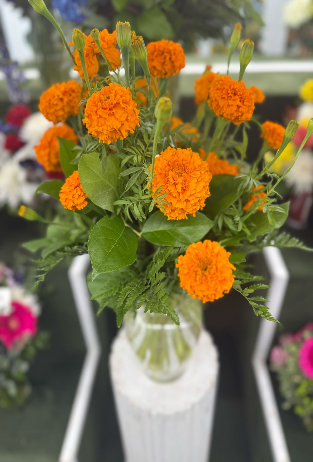 MARIGOLD ARRANGEMENT IN THE COOLER