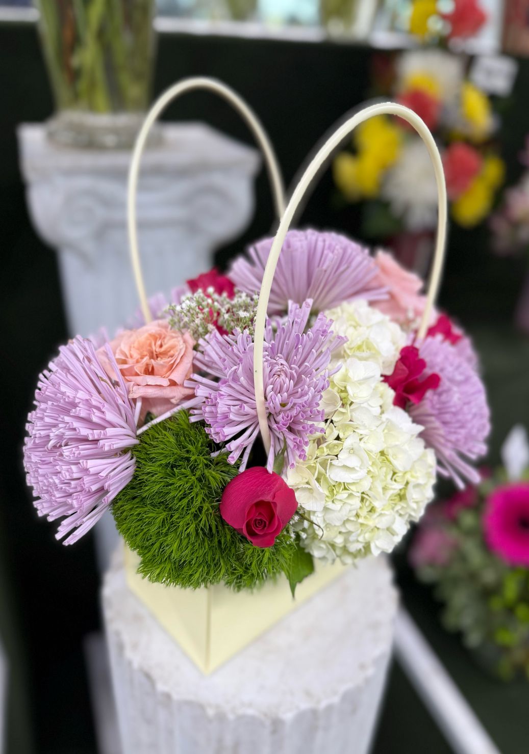 FLOWER TOTE BAG ARRANGEMENT IN THE COOLER