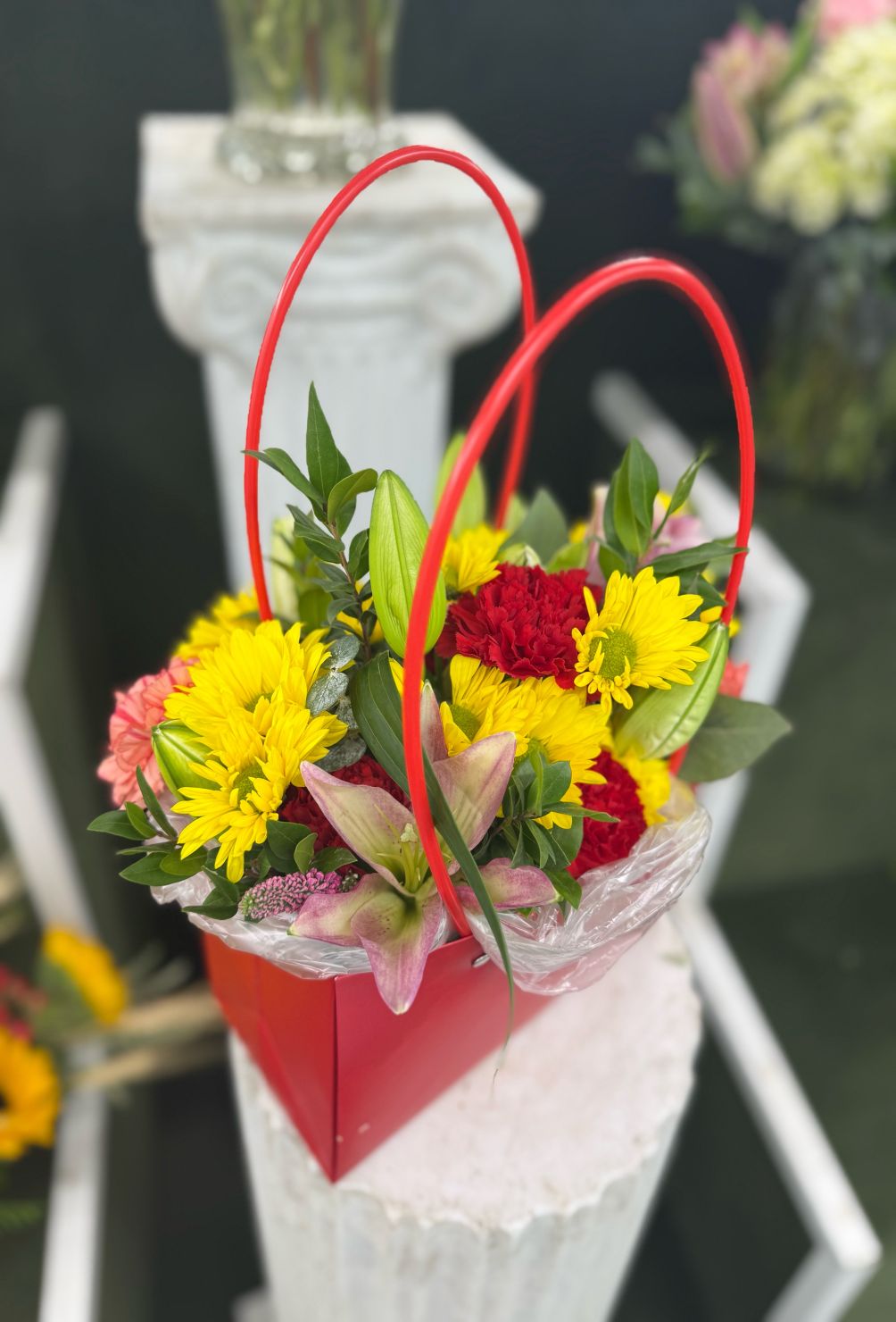 Flower Tote Bag Arrangement In the Cooler