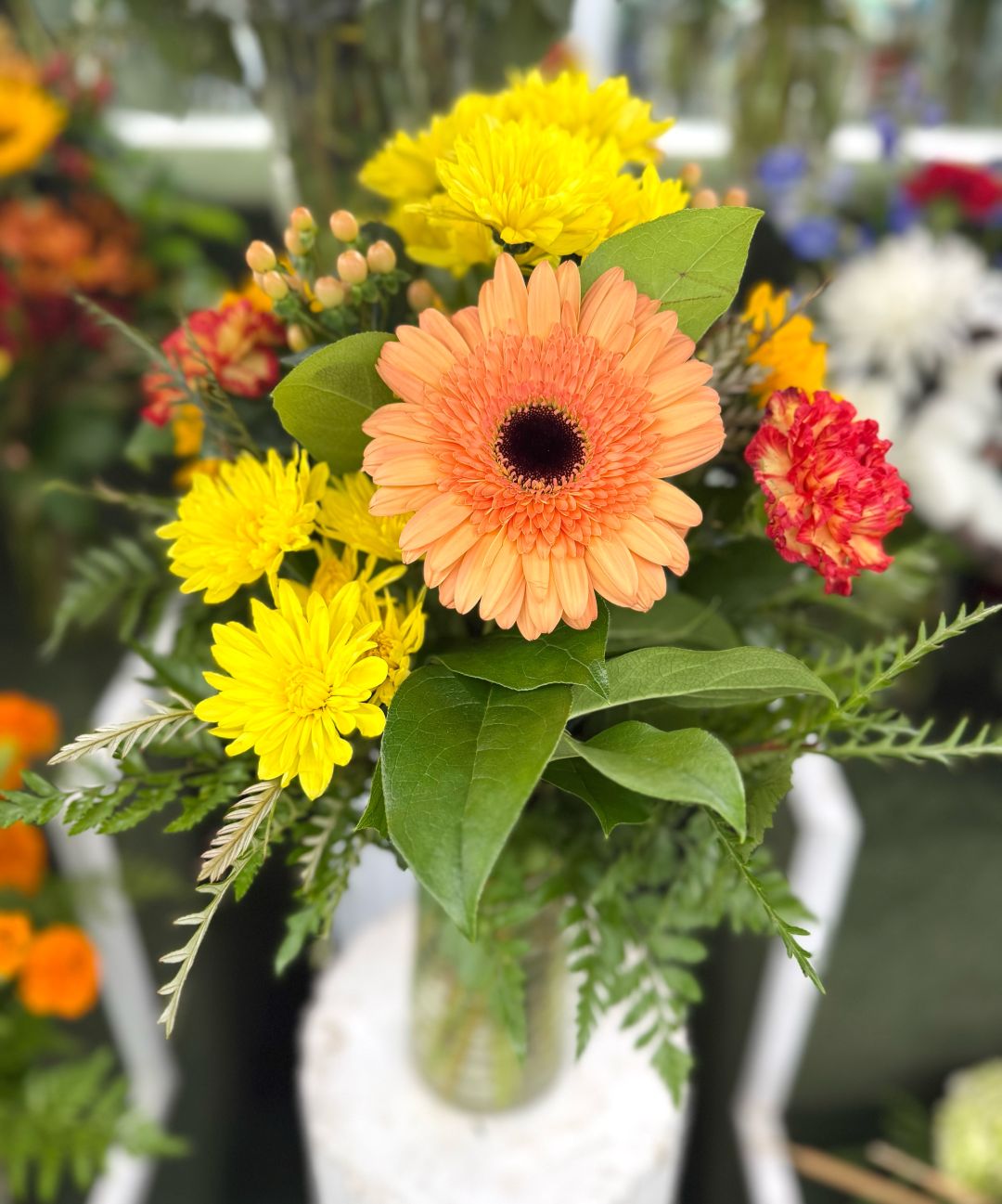 Citrus Sunshine Arrangement In the Cooler