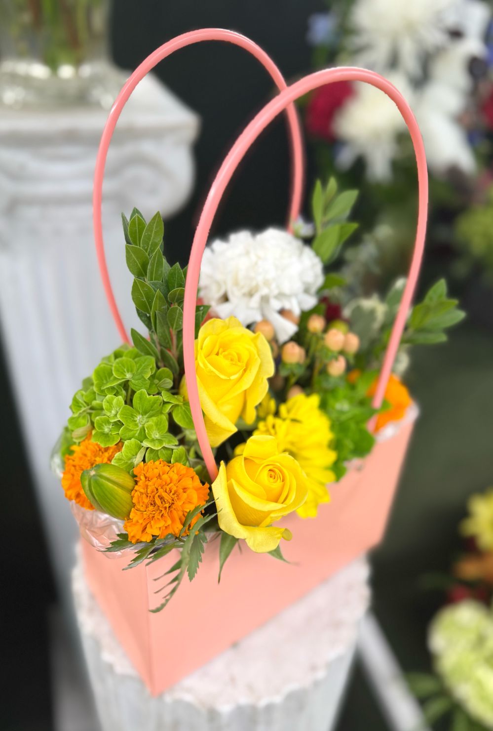 Flower Tote Bag Arrangement In the Cooler