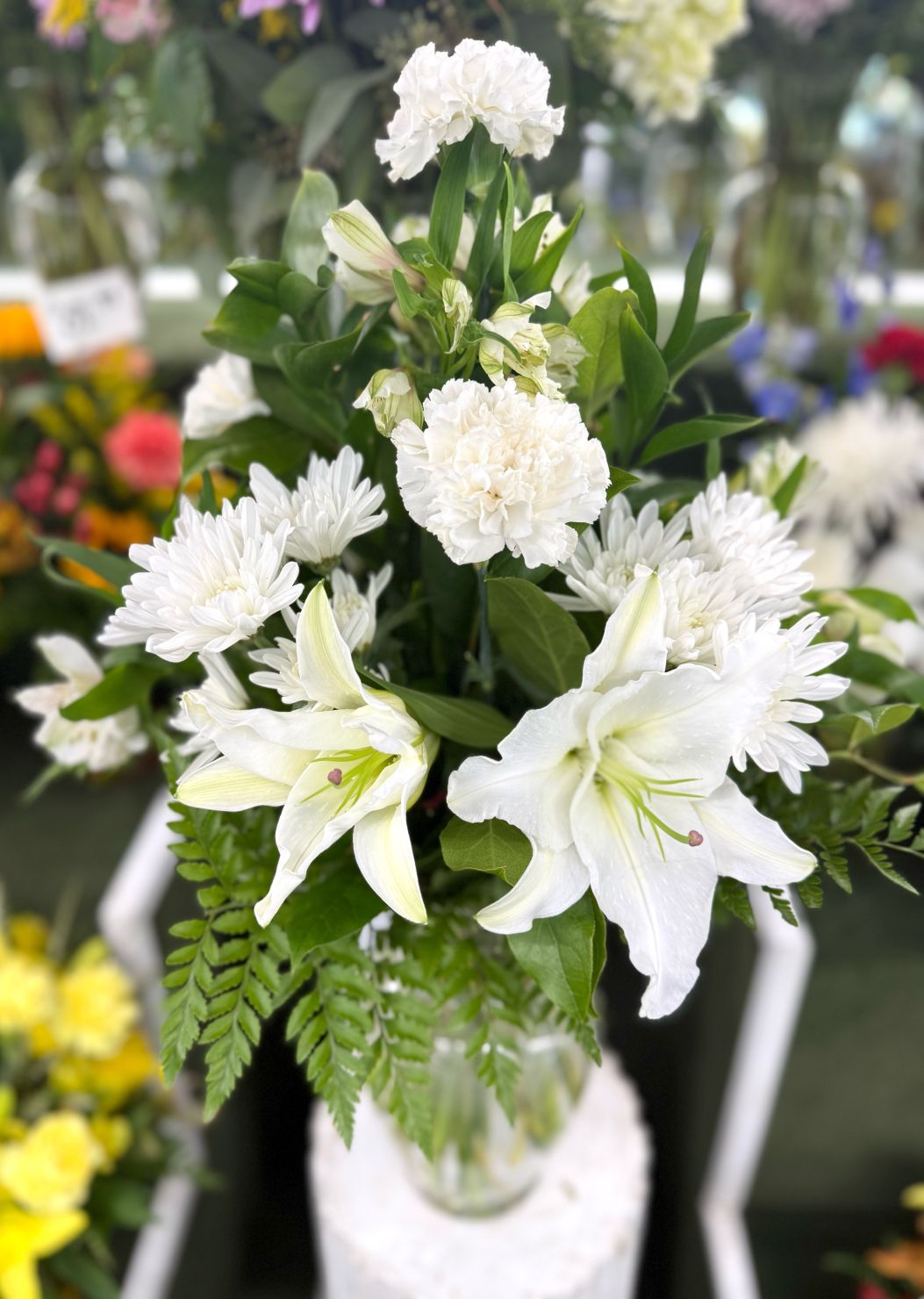 Traditional White Sympathy Arrangement In the Cooler
