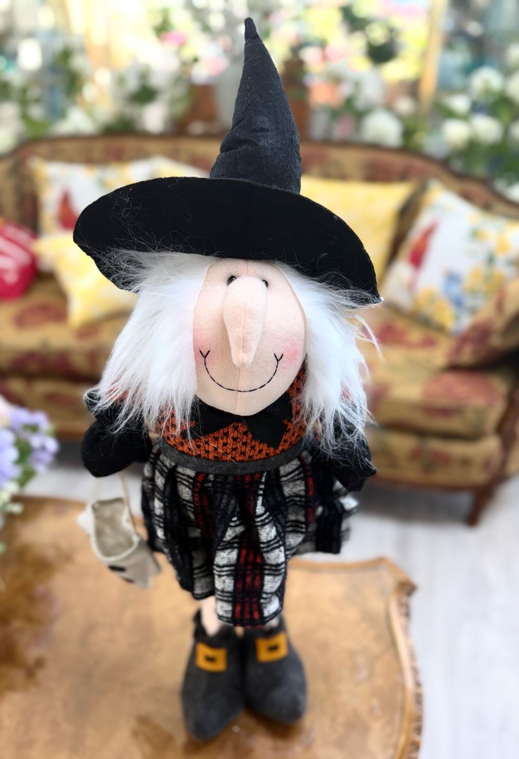 Orange Halloween Witch Decoration