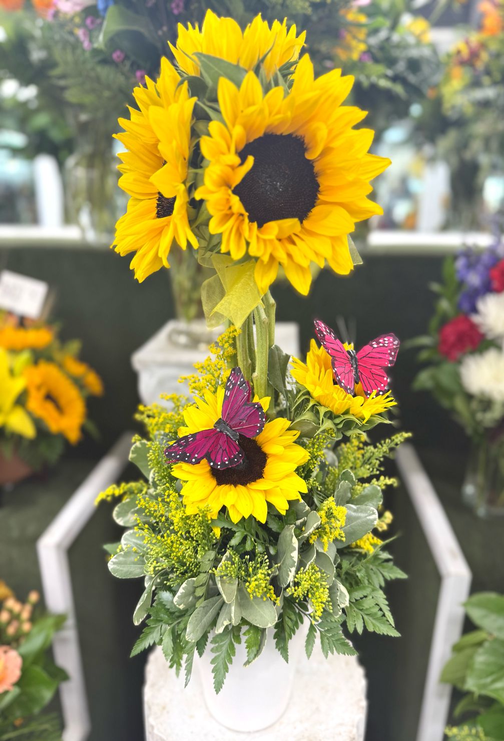 Sunflower Topiary In the Cooler