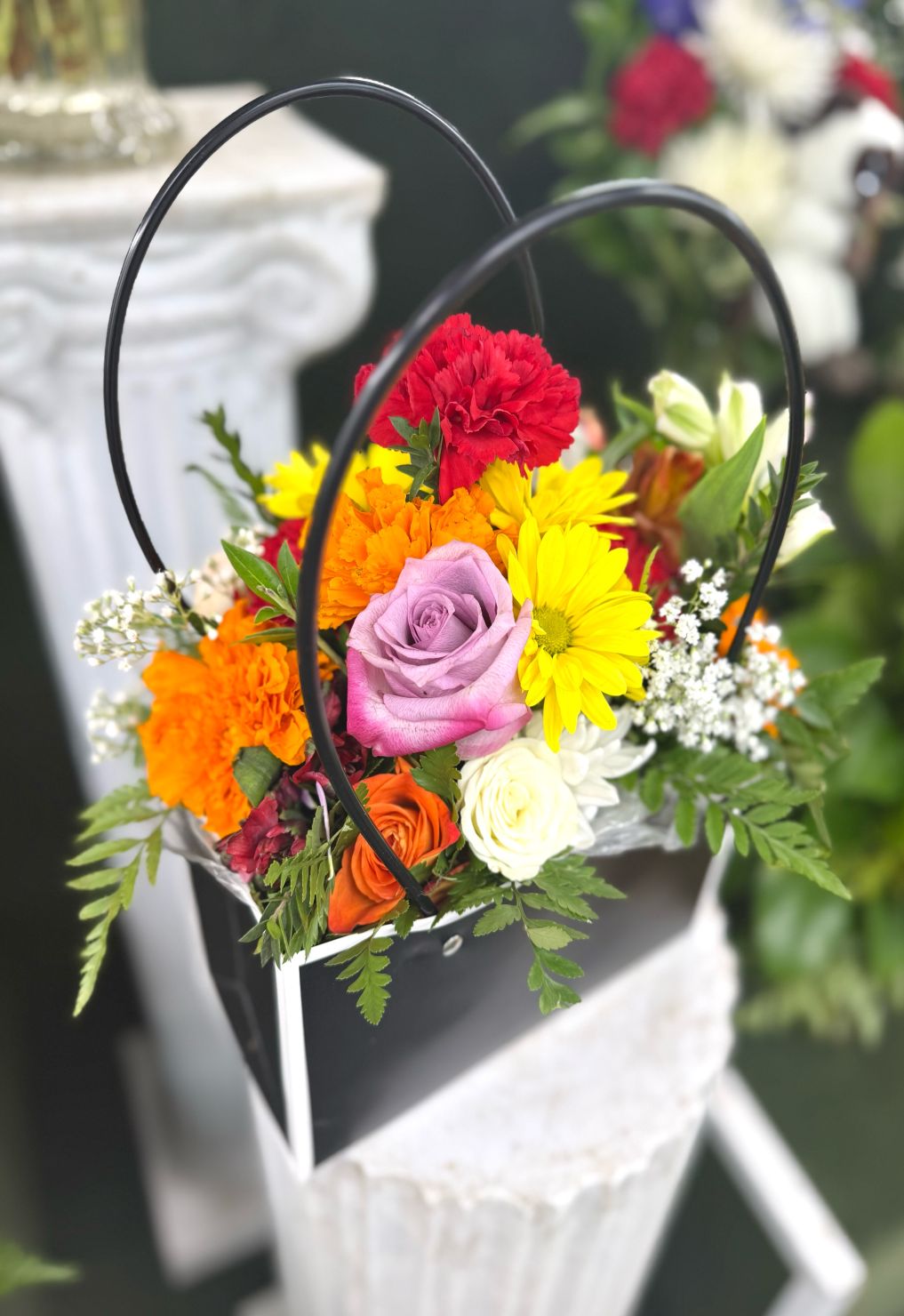 Flower Tote Bag Arrangement In the Cooler
