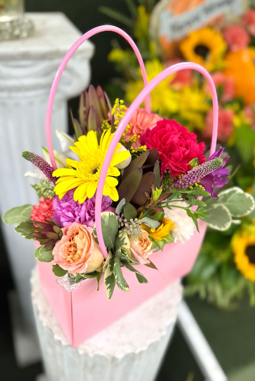 Flower Tote Bag Arrangement In the Cooler