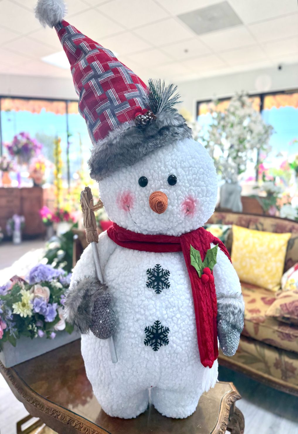 Sweeping Snowman Holiday Decoration 