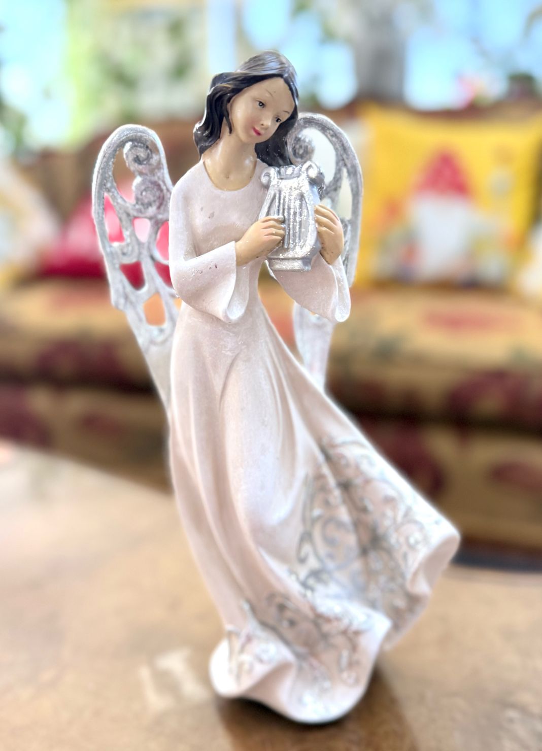 Harp Playing Angel Decoration 