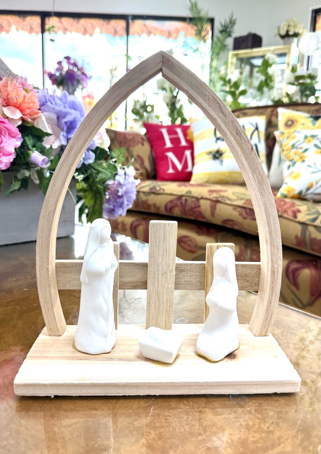 Wooden Nativity Holiday Decoration