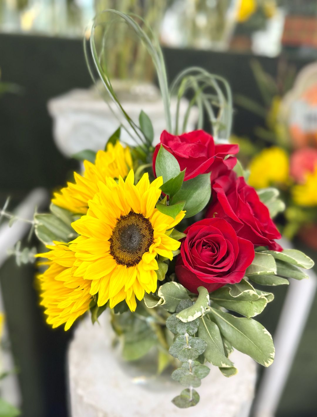 Romantic Sunshine Bubble Bowl Arrangement In the Cooler