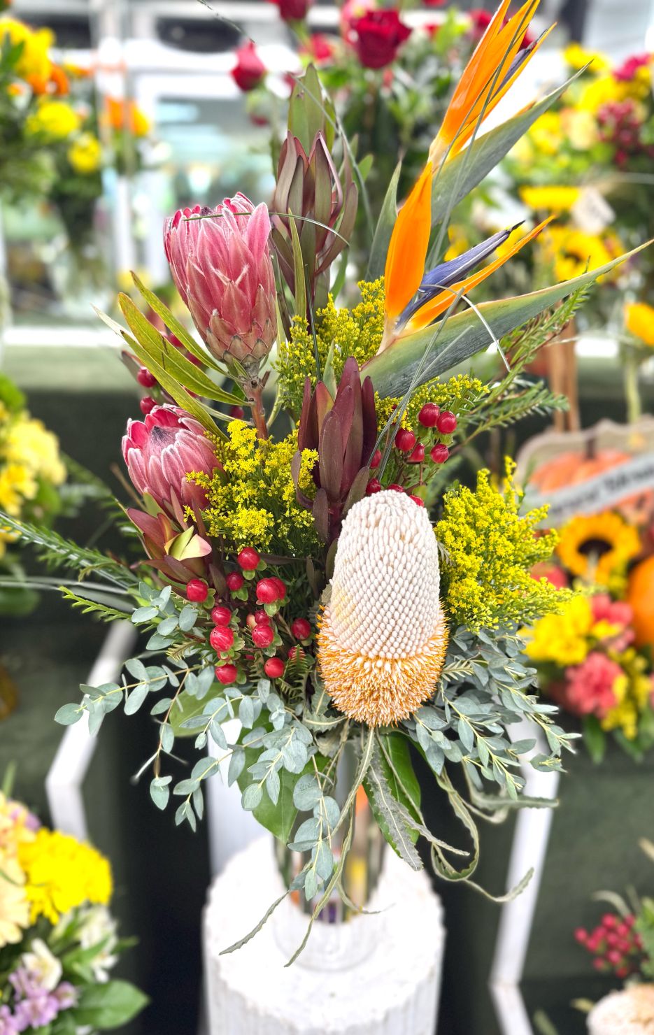 Tall Tropical Arrangement In the Cooler