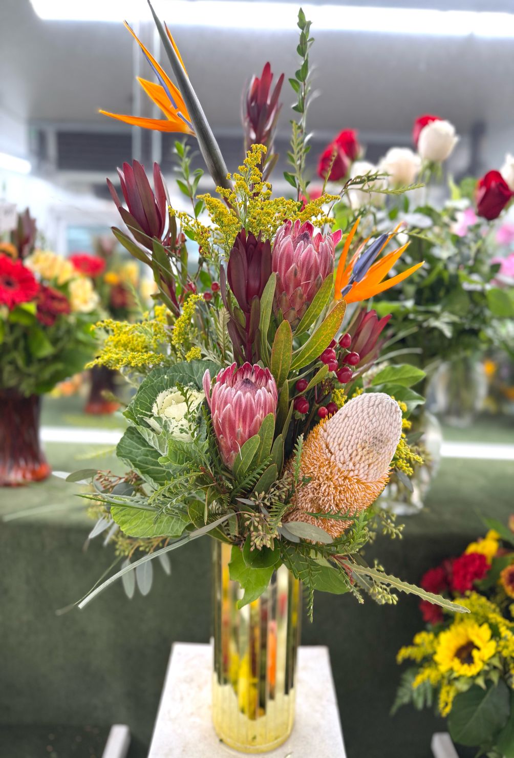 Golden Safari Arrangement In the Cooler