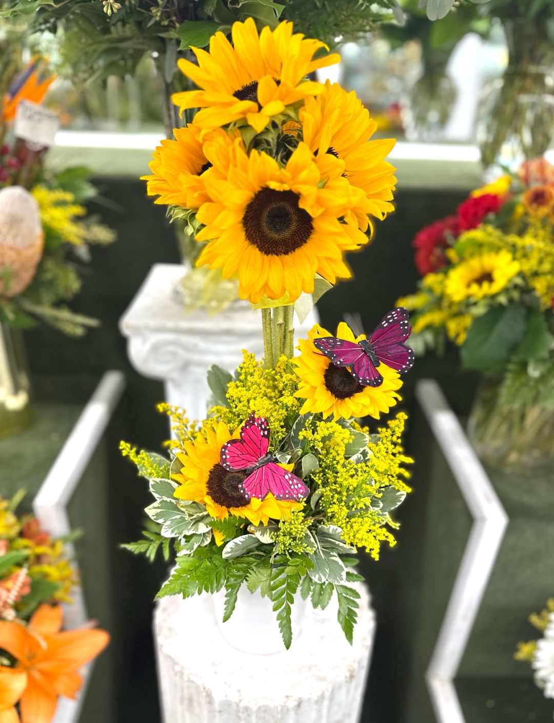 Sunflower Topiary IN THE COOLER 