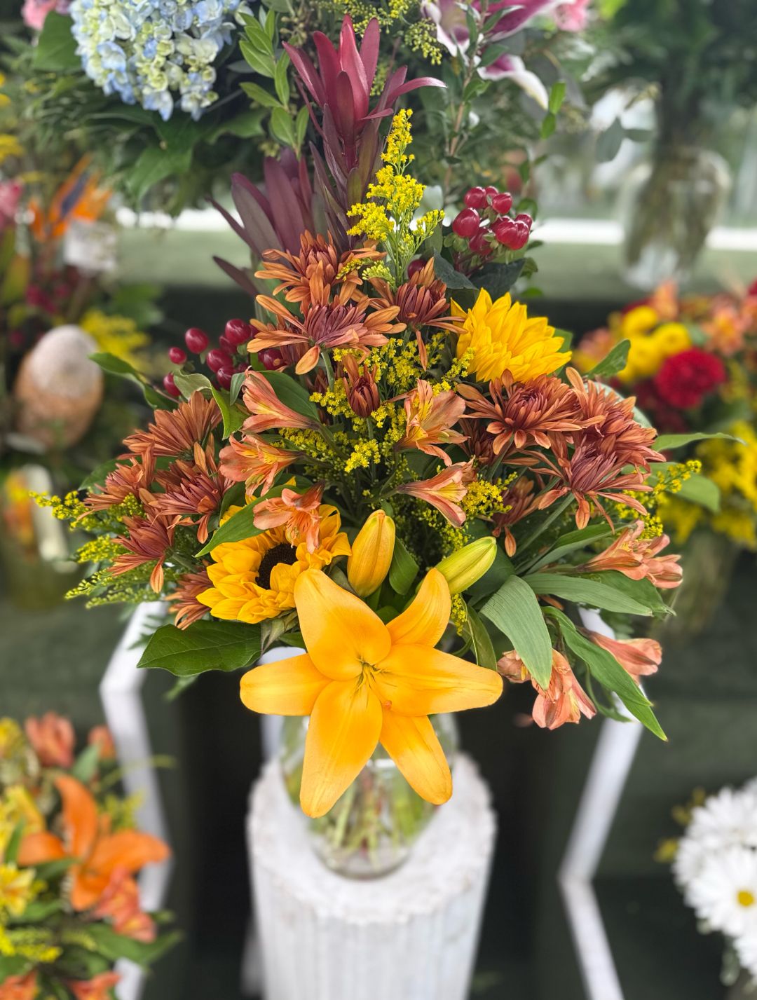 Autumn Colorburst Arrangement In the Cooler