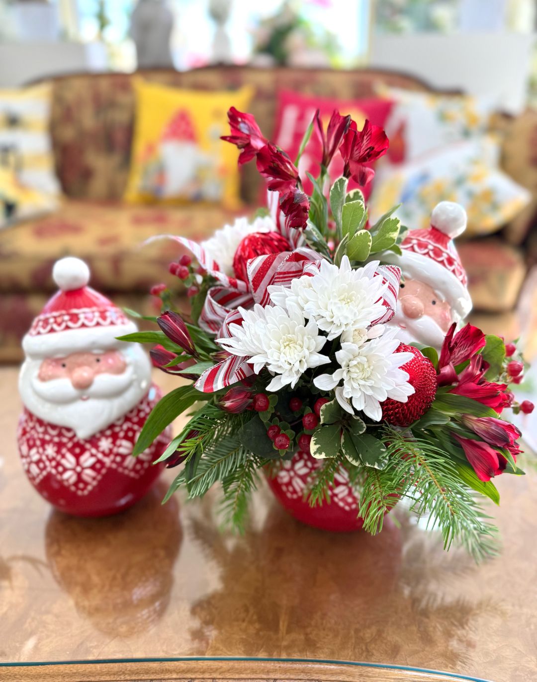 Santa Cookie Jar Arrangement 