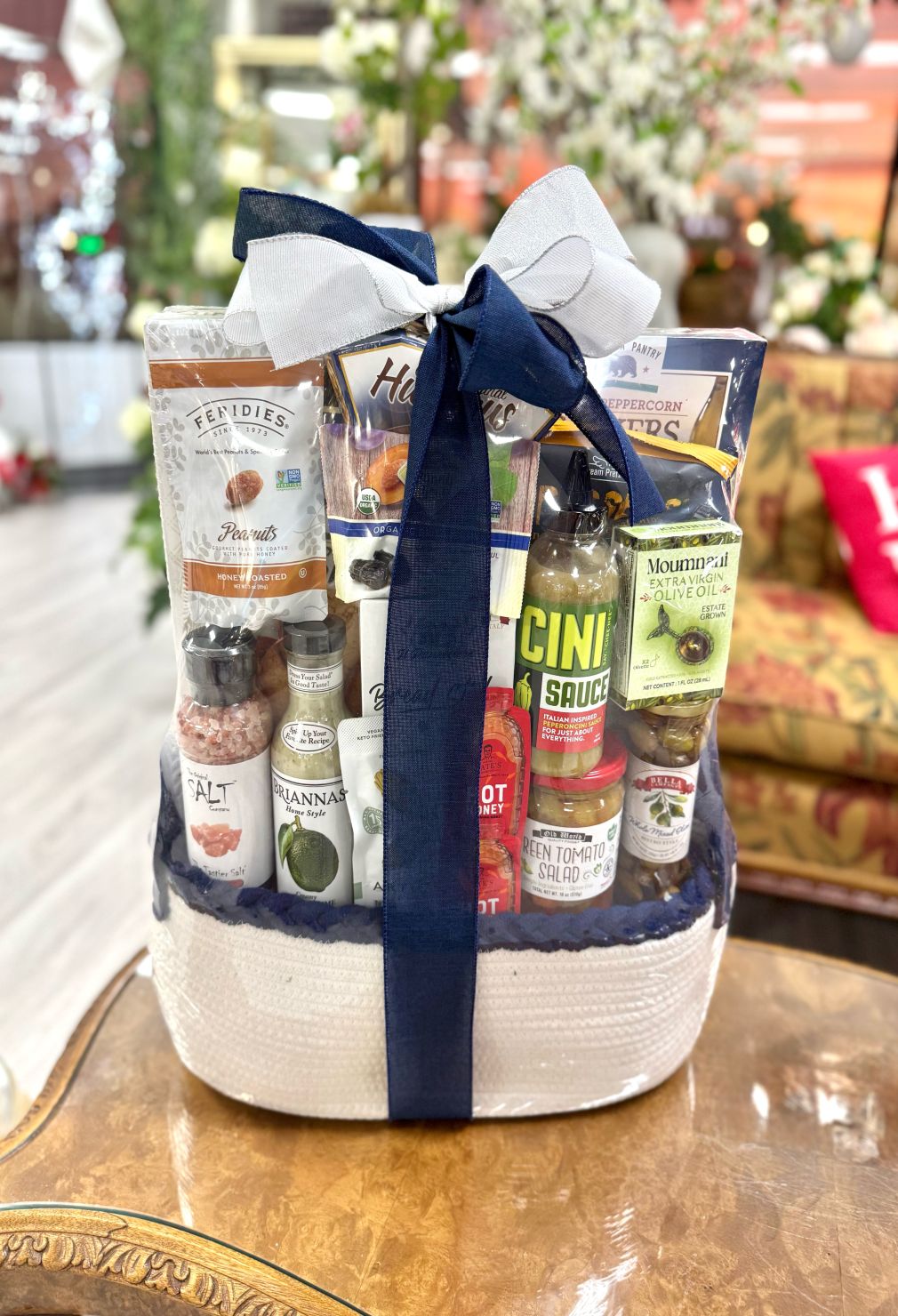 Blue and White Goodie Basket