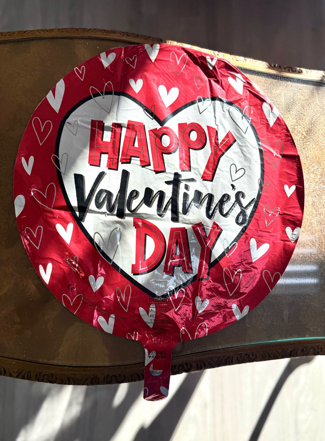 Silver Hearts Valentines Day Mylar