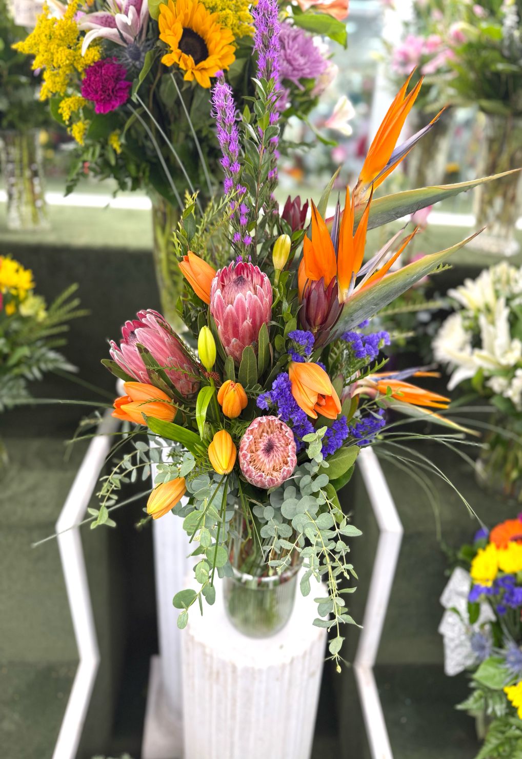 Tropical Sunset Arrangement In the Cooler