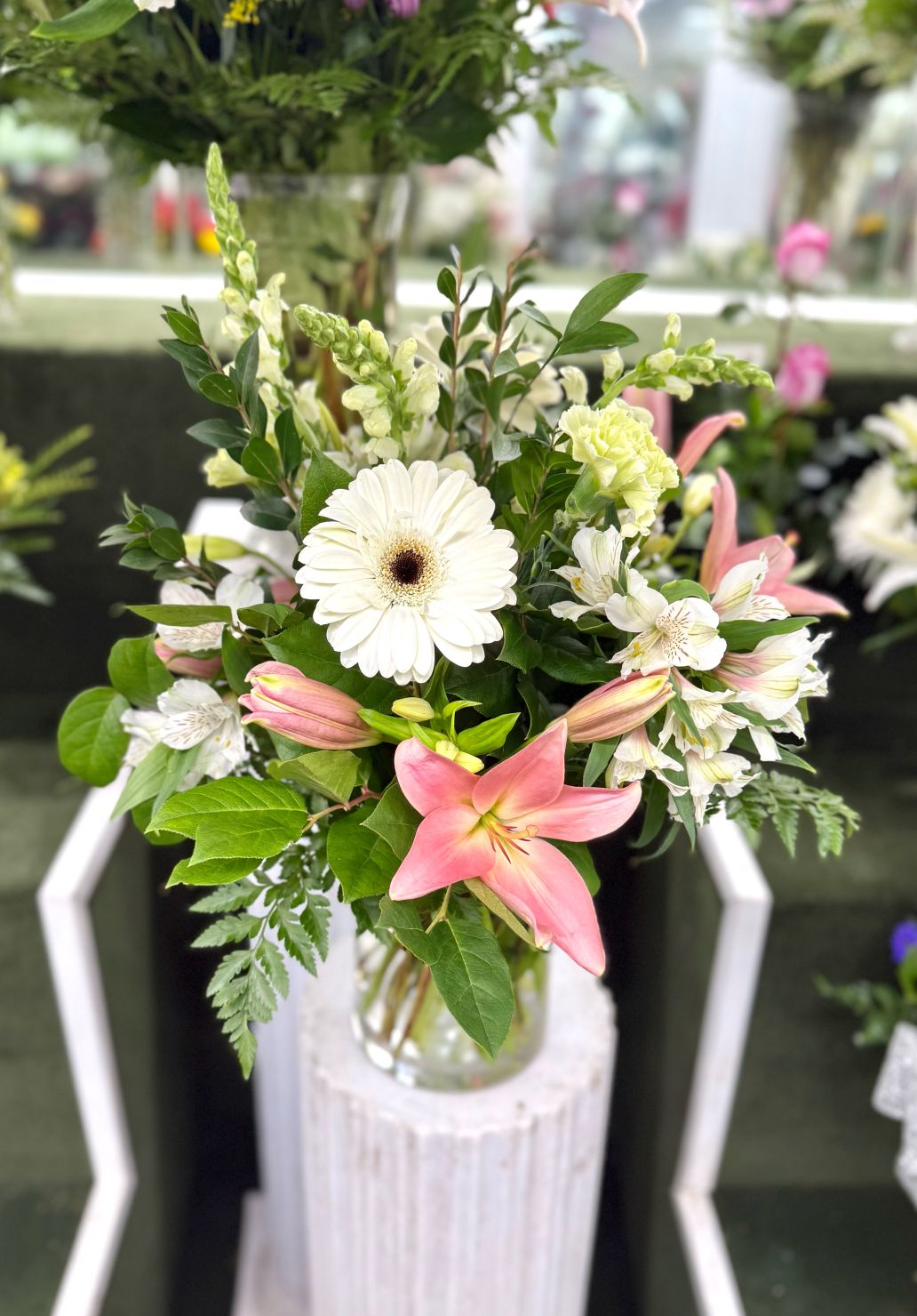 Soft Petals Arrangement In the Cooler